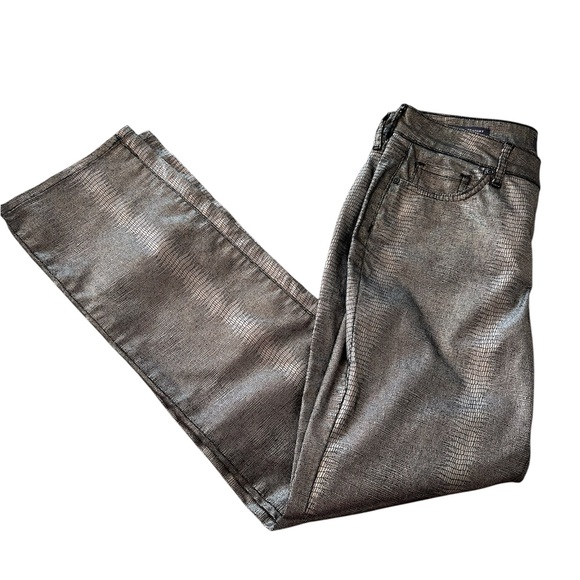 Women’s NYDJ Copper Coated Snake Marilyn Straight Jeans size 6 - Picture 6 of 14